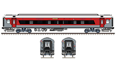 Side and front view with new Air-Conditioned LHB three tier coach with spacious and continuous window. Details - route plate of Mangaluru AC SF Expres train number 12685 / 12686 from Chennai Central to Mangalore Central. Reporting mark SR - Southern Railway zone of Indian Railways. EDITORIAL USE